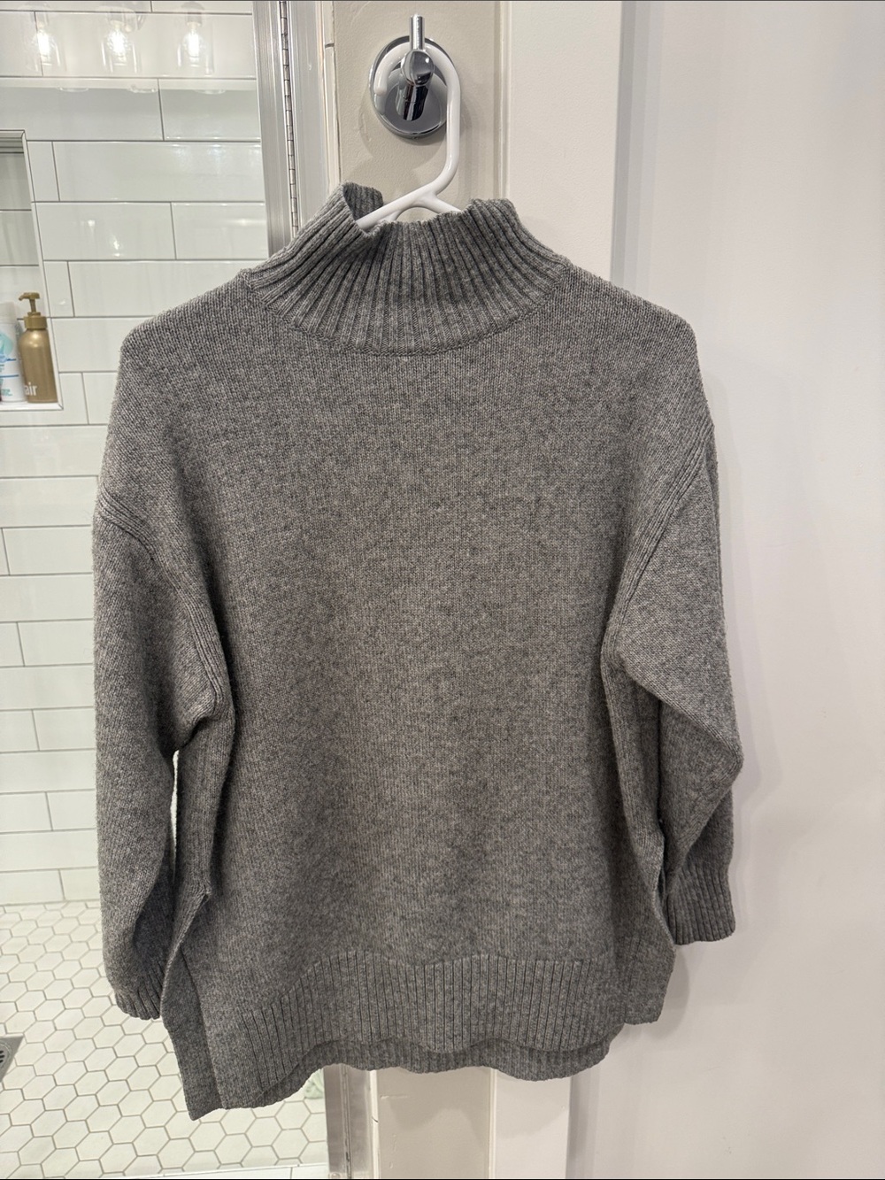 H&M Grey Ribbed Turtleneck Sweater